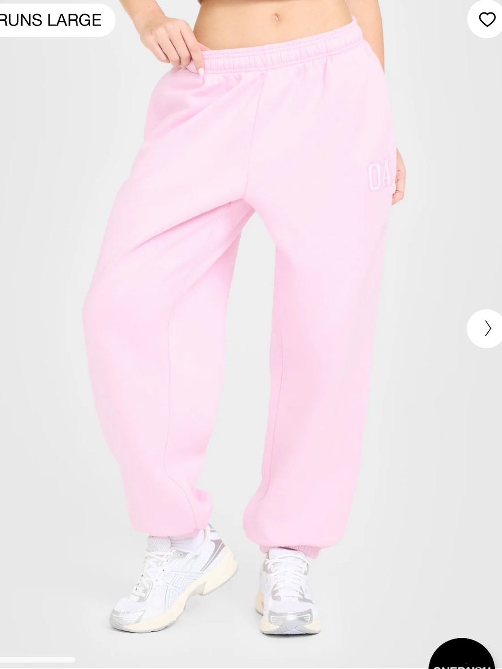 Oner Active Foundations Chalk Pink Oversized Oner Girlfriend Joggers Medium